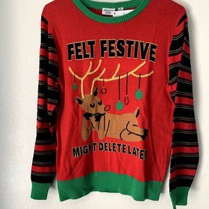 BIG GIRLS FELT FESTIVE UGGLY SWEATER SIZE M